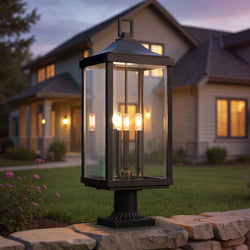 UHP1400 Farmhouse Outdoor Post Light 26.875''H x 9.5''W, Midnight Black Finish, Calderdale Collection