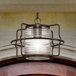 Urban Ambiance - Pendant - UHP1471 Coastal Outdoor Pendant, 9 - 5/8''H x 13"W x 13''D, Matte Black Finish, Laramie Collection -