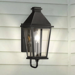 Urban Ambiance - Wall Sconce - UHP1481 Tudor Outdoor Wall Sconce, 17 - 1/2''H x 8"W x 6 - 1/2''D, Textured Black Finish, Helena Collection -