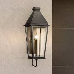 Urban Ambiance - Wall Sconce - UHP1483 Tudor Outdoor Wall Sconce, 29''H x 11"W x 9 - 1/8''D, Textured Black Finish, Helena Collection -