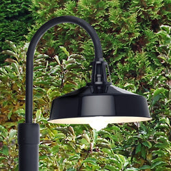 Urban Ambiance - Post Light - UHP1491 Industrial Outdoor Post Light, 17''H x 18 - 1/2"W x 13 - 1/4''D, Gloss Black Finish, Gary Collection -