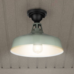 Urban Ambiance - Ceiling Light - UHP1496 Industrial Outdoor Ceiling Light, 9 - 1/2''H x 13 - 1/4"W x 13 - 1/4''D, Pistachio Finish, Gary Collection -