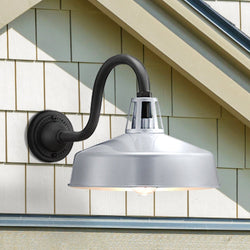 Urban Ambiance - Wall Sconce - UHP1506 Industrial Outdoor Wall Sconce, 11 - 1/4''H x 21 - 5/8"W x 13 - 1/4''D, Metallic Gray Finish, Gary Collection -