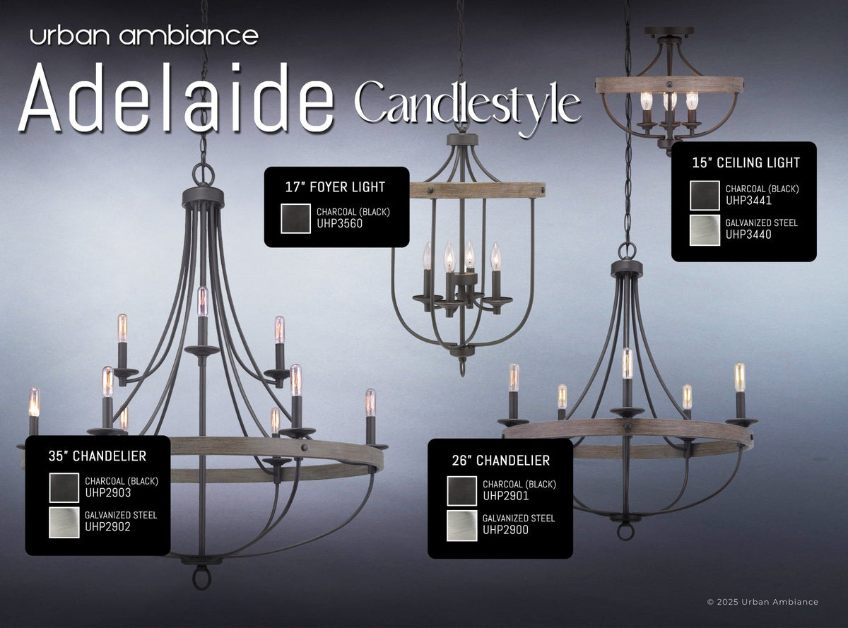 UHP2903 XL Farmhouse Chandelier, 40-1/2