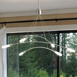 Urban Ambiance - Chandelier - UHP4410 Minimalist Indoor Chandelier, 22 - 3/4''H x 40"W x 40''D, Brushed Nickel Finish, Calverton Collection -