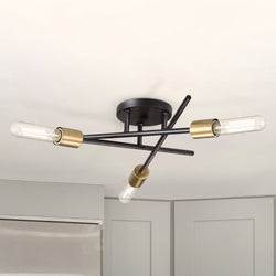 Urban Ambiance - Ceiling Light - UHP4423 Mid - Century Modern Indoor Ceiling Light, 5 - 1/8''H x 18"W x 18''D, Antique Bronze Finish, Miami Collection -