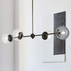 Urban Ambiance - Chandelier - UHP4452 Minimalist Indoor Chandelier, 5 - 7/8''H x 14 - 3/4"W x 40''D, Matte Black Finish, Canton Collection -