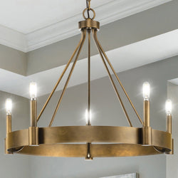 Urban Ambiance - Chandelier - UHP4483 Modern Farmhouse Indoor Chandelier, 21''H x 26"W x 26''D, Aged Bronze Finish, Fremantle Collection -