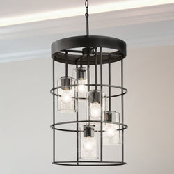 Urban Ambiance - Chandelier - UHP4499 Modern Indoor Chandelier, 23 - 5/8''H x 15 - 1/2"W x 15 - 1/2''D, Matte Black Finish, Fargo Collection -