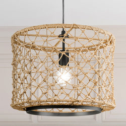 Urban Ambiance - Pendant - UHP4502 Bohemian Indoor Pendant, 13''H x 16"W x 16''D, Matte Black Finish, Edgeley Collection -