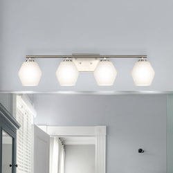 Urban Ambiance - Bath Light - UHP4519 Mid Century Modern Indoor Bath Light, 7 - 1/2''H x 7"W x 33''D, Brushed Nickel Finish, Roanoke Collection -