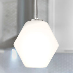 Urban Ambiance - Pendant - UHP4522 Mid - Century Modern Indoor Pendant, 11 - 1/2''H x 10"W x 10''D, Brushed Nickel Finish, Roanoke Collection -