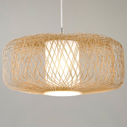 Urban Ambiance - Pendant - UHP4534 Natural Indoor Pendant, 12''H x 22"W x 22''D, Natural Rattan Finish, Bedford Collection -