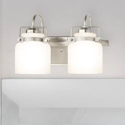 Urban Ambiance - Bath Light - UHP4543 Transitional Indoor Bath Light, 9 - 1/8''H x 7 - 1/8"W x 13''D, Brushed Nickel Finish, Bowman Collection -