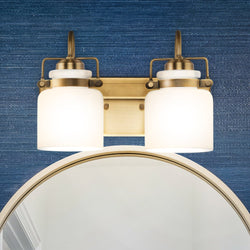 Urban Ambiance - Bath Light - UHP4544 Transitional Indoor Bath Light, 9 - 1/8''H x 7 - 1/8"W x 13''D, Vintage Brass Finish, Bowman Collection -
