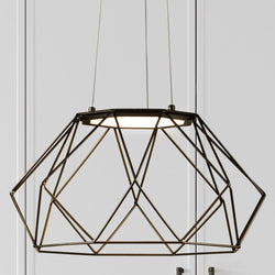 Urban Ambiance - Pendant - UHP4581 Minimalist Indoor Pendant, 9 - 5/16''H x 17 - 15/16"W x 17 - 15/16''D, Matte Black Finish, Herne Collection -