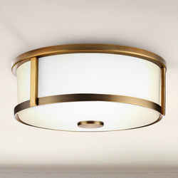 Urban Ambiance - Ceiling Light - UHP4598 Modern Farmhouse Indoor Ceiling Light, 4 - 5/8''H x 12 - 5/8"W x 12 - 5/8''D, Vintage Brass Finish, Siegen Collection -