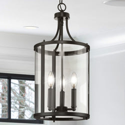 Urban Ambiance - Chandelier - UHP4610 Modern Farmhouse Indoor Chandelier, 20 - 3/4''H x 10"W x 10''D, Matte Black Finish, Siegen Collection -