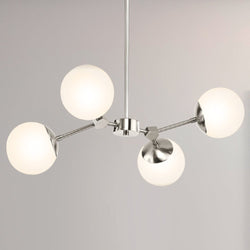 Urban Ambiance - Chandelier - UHP4620 Minimalist Indoor Chandelier, 12''H x 16 - 1/2"W x 26 - 1/4''D, Brushed Nickel Finish, Cologne Collection -