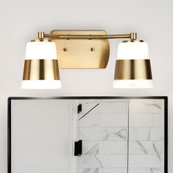Urban Ambiance - Bath Light - UHP4644 Modern Indoor Bath Light, 7''H x 6 - 3/4"W x 16''D, Vintage Brass Finish, Rheine Collection -