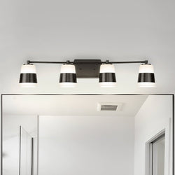 Urban Ambiance - Bath Light - UHP4651 Modern Indoor Bath Light, 7''H x 6 - 3/4"W x 34''D, Matte Black Finish, Rheine Collection -