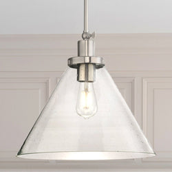 Urban Ambiance - Pendant - UHP4674 Modern Farmhouse Indoor Pendant, 14''H x 16"W x 16''D, Brushed Nickel Finish, Pawtucket Collection -