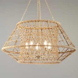 Urban Ambiance - Chandelier - UHP4680 Bohemian Indoor Chandelier, 31 - 1/2''H x 30"W x 30''D, Vintage Brass Finish, Tirana Collection -