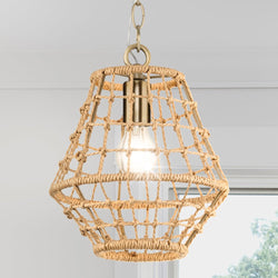 Urban Ambiance - Pendant - UHP4684 Bohemian Indoor Pendant, 11 - 7/8''H x 10"W x 10''D, Vintage Brass Finish, Tirana Collection -