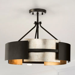 Urban Ambiance - Ceiling Light - UHP4701 Cosmopolitan Indoor Ceiling Light, 15 - 3/8''H x 19"W x 19''D, Matte Black Finish, Gambier Collection -