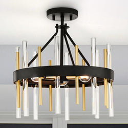 Urban Ambiance - Ceiling Light - UHP4760 Transitional Indoor Ceiling Light, 16 - 1/2''H x 16"W x 16''D, Matte Black Finish, Patrai Collection -