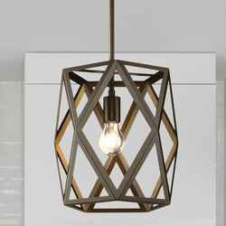 Urban Ambiance - Pendant - UHP4832 Modern Indoor Pendant, 11 - 7/8''H x 12"W x 12''D, Architectural Bronze Finish, Mohall Collection -
