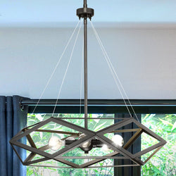 Urban Ambiance - Pendant - UHP4835 Modern Indoor Pendant, 22''H x 24 - 1/2"W x 24 - 1/2''D, Matte Black Finish, Mohall Collection -