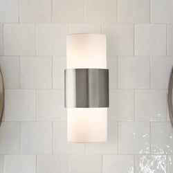 Urban Ambiance - Wall Sconce - UHP4862 Minimalist Indoor Wall Sconce, 17''H x 4 - 7/8"W x 7 - 7/8''D, Brushed Nickel Finish, Rochester Collection -