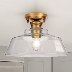 Urban Ambiance - Ceiling Light - UHP4886 Transitional Indoor Ceiling Light, 8 - 1/2''H x 14"W x 14''D, Vintage Brass Finish, Lubbock Collection -