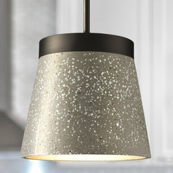 Urban Ambiance - Pendant - UHP4900 Natural Indoor Pendant, 9 - 3/8''H x 10"W x 10''D, Graphite Finish, Barton Collection -