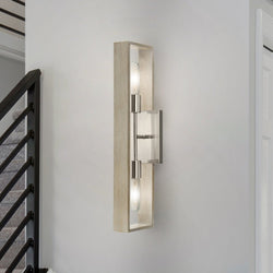 Urban Ambiance - Wall Sconce - UHP4914 Modern Indoor Wall Sconce, 5 - 1/2''H x 5 - 1/4"W x 24''D, Brushed Nickel Finish, Roswell Collection -