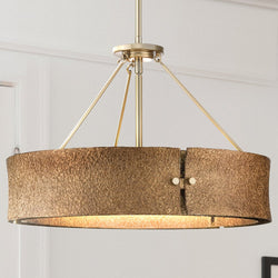 Urban Ambiance - Pendant - UHP5034 Modern Rustic Indoor Pendant, 13 - 3/8''H x 16 - 1/4"W x 19''D, Soft Gold Finish, Richmond Collection -