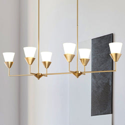 Urban Ambiance - Chandelier - UHP5045 Posh Indoor Chandelier, 11''H x 15 - 1/2"W x 50''D, Soft Gold Finish, Larimore Collection -