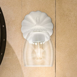 Urban Ambiance - Bath Light - UHP5060 French Country Indoor Bath Light, 8 - 1/2''H x 6 - 5/8"W x 5''D, White Plaster Finish, Darmstadt Collection -