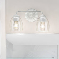 Urban Ambiance - Bath Light - UHP5062 French Country Indoor Bath Light, 8 - 1/2''H x 6 - 5/8"W x 14 - 1/2''D, White Plaster Finish, Darmstadt Collection -
