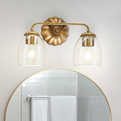 Urban Ambiance - Bath Light - UHP5063 French Country Indoor Bath Light, 8 - 1/2''H x 6 - 5/8"W x 14 - 1/2''D, Gold Ombre Finish, Darmstadt Collection -