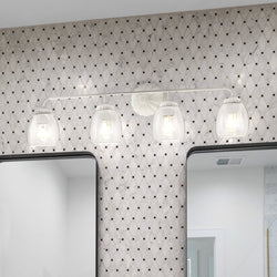 Urban Ambiance - Bath Light - UHP5066 French Country Indoor Bath Light, 8 - 1/2''H x 6 - 5/8"W x 33 - 5/8''D, White Plaster Finish, Darmstadt Collection -