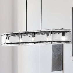 Urban Ambiance - Chandelier - UHP5072 Mediterranean Indoor Chandelier, 8''H x 14 - 1/4"W x 51 - 1/4''D, Matte Black Finish, Shreveport Collection -
