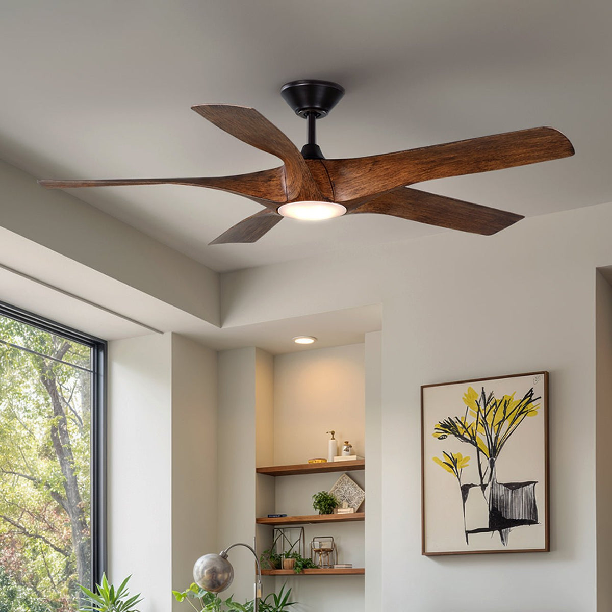 UHP9372 Transitional Ceiling Fan 14.25''H x 60''W, Koa Woodgrain