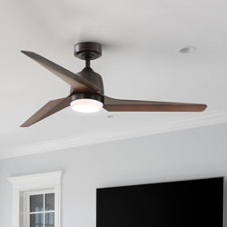 Urban Ambiance - Ceiling Fan - UHP9391 Transitional Indoor Ceiling Fan, 13 - 3/4''H x 52"W x 52''D, Antique Bronze Finish, Oakes Collection -