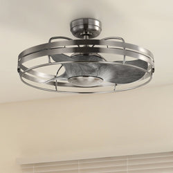 Urban Ambiance - Ceiling Fan - UHP9402 Urban Loft Indoor Ceiling Fan, 13 - 5/8''H x 26"W x 26''D, Brushed Nickel Finish, Krefeld Collection -