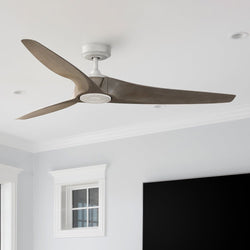 Urban Ambiance - Ceiling Fan - UHP9460 Minimalist Indoor Ceiling Fan, 11 - 1/4''H x 60"W x 60''D, Cottage White Finish, Townsville Collection -