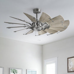 Urban Ambiance - Ceiling Fan - UHP9473 Tuscan Indoor Ceiling Fan, 17 - 3/8''H x 52"W x 52''D, Antique Nickel Finish, Saybrook Collection -