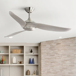Urban Ambiance - Ceiling Fan - UHP9520 Mid Century Modern Indoor Ceiling Fan, 14 - 1/16''H x 52"W x 52''D, Brushed Nickel Finish, Wetzlar Collection -
