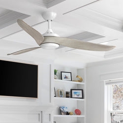 Urban Ambiance - Ceiling Fan - UHP9521 Mid Century Modern Indoor Ceiling Fan, 14 - 1/16''H x 52"W x 52''D, Satin White Finish, Wetzlar Collection -